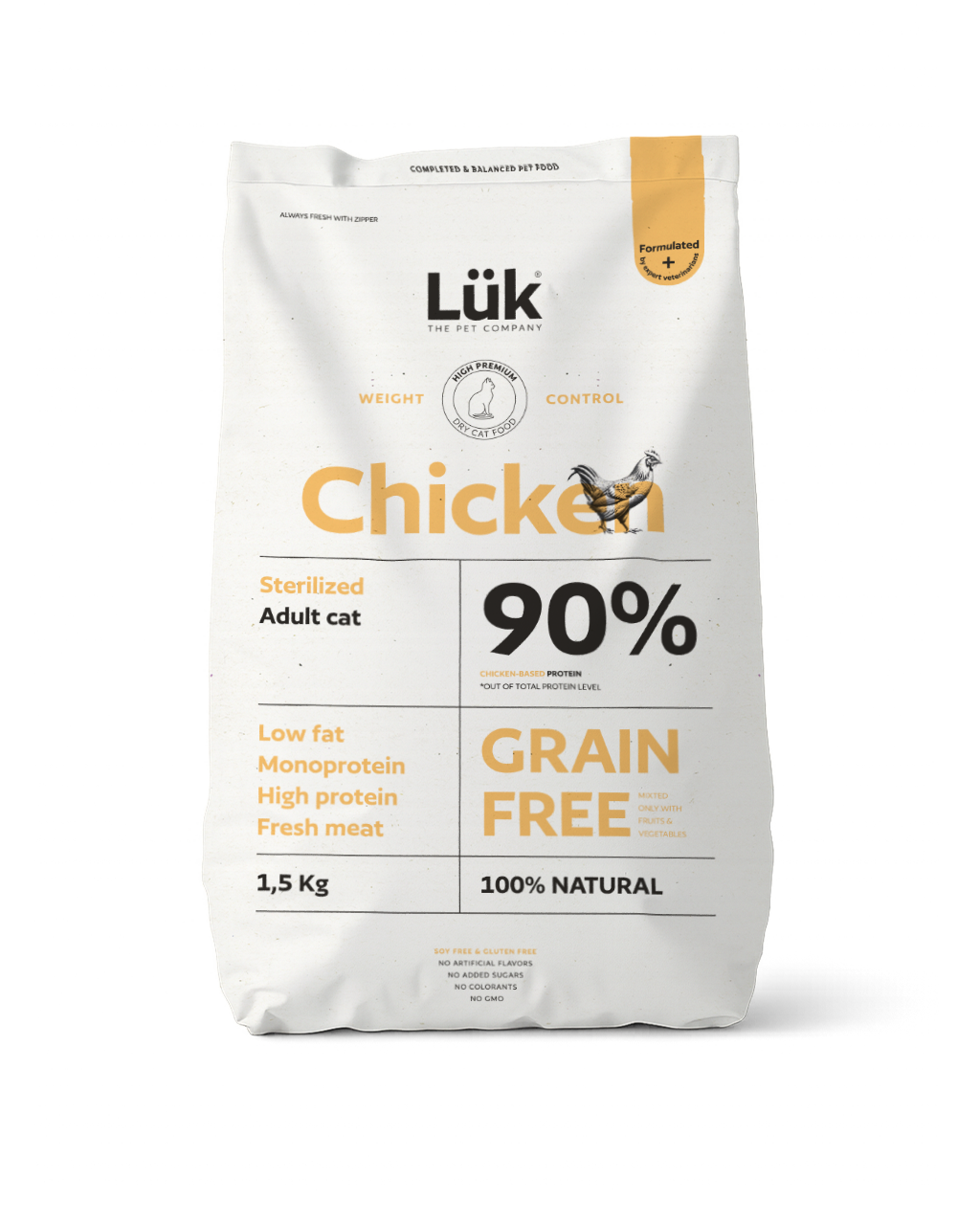 Dry Food CAT ADULT ESTERILIZED GRAIN FREE CHICKEN 1,5KG