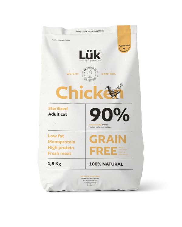 Dry Food CAT ADULT ESTERILIZED GRAIN FREE CHICKEN 1,5KG