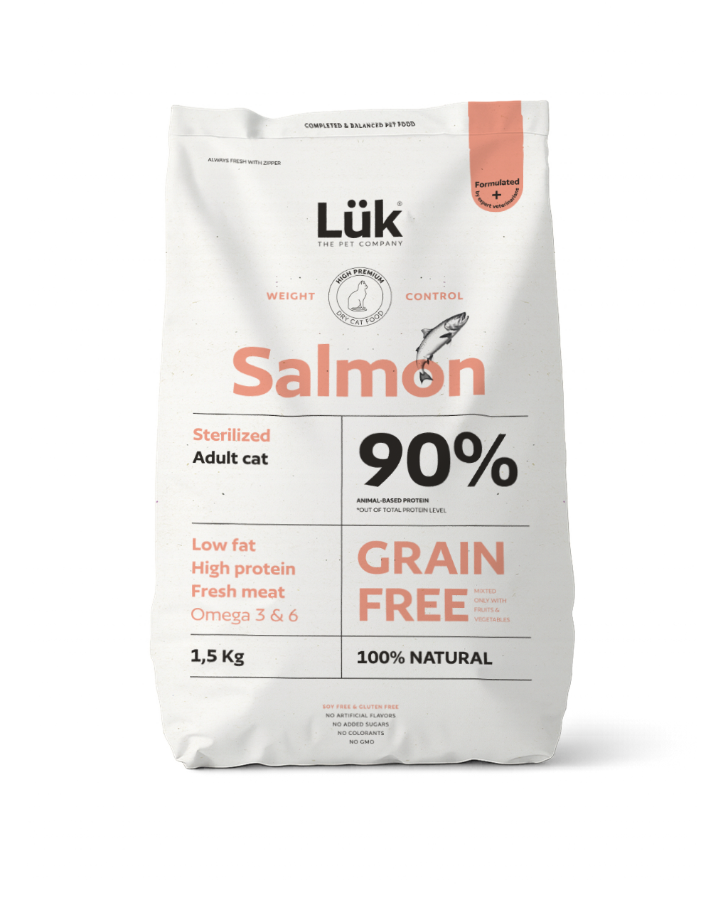 Dry Food CAT ADULT ESTERILIZED GRAIN FREE SALMON 1,5KG
