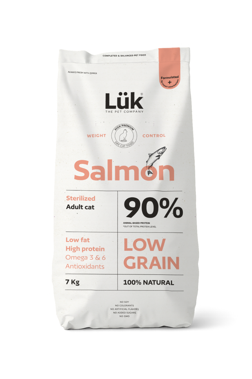 Dry Food CAT ADULT ESTERILIZED LOW GRAIN SALMON AND FISH 7KG