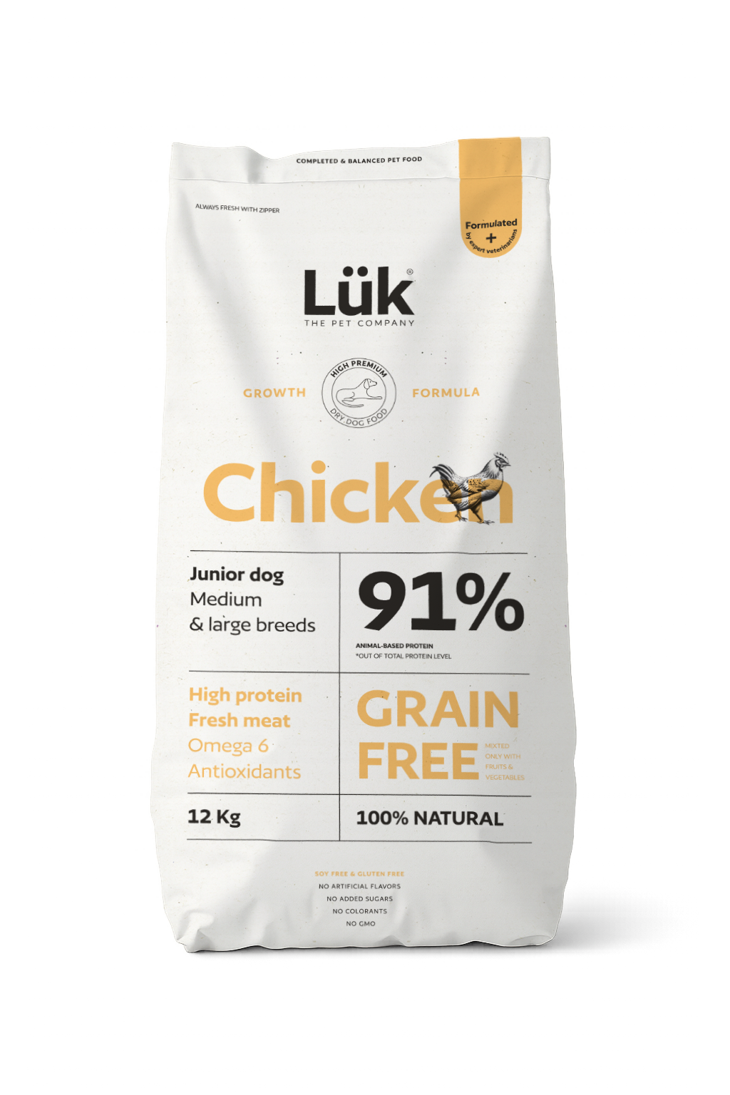 Lük Junior Chicken Grain Free 12kg